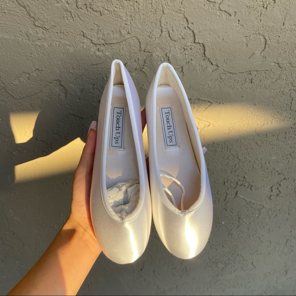 Kids white ballet flats by Touch Ups